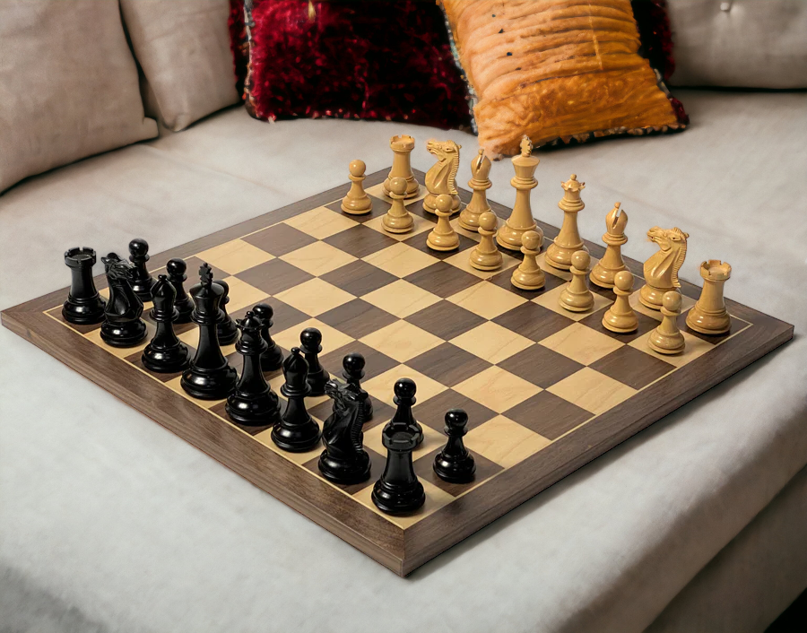Stallion Black Walnut Chess Set & Vinyl Box - Official Staunton™
